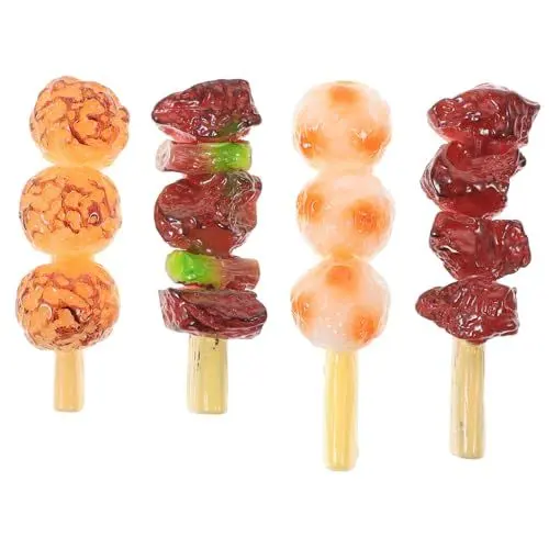 Produktbild: HAWILLOSCH Simulation Grillspielzeug 4 Stück Pädagogisches Roastbeef Spielset Für Kinder | Grill Spaß Im Zufälligen Stil | Küchenzubehör & Fotografie Requisiten