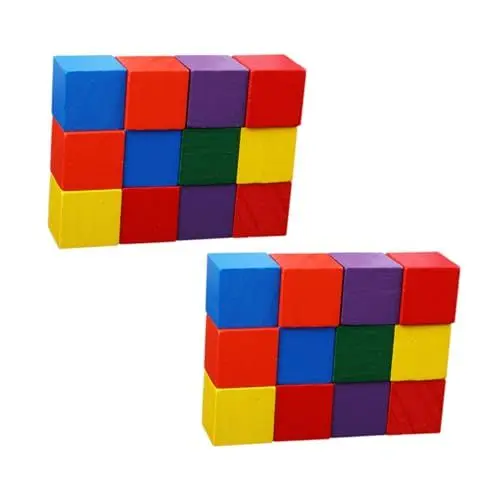 Produktbild: HAWILLOSCH Tragbare Würfelbausteine Set Kleine Bausteine Für Früherziehung Lernspielzeug Für Kinder Im Vorschulalter Pädagogische Requisiten