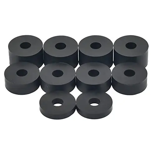 Produktbild: Hawkeng 8 mm (M8) Med Hartgummi-Abstandshalter, Abstandsscheiben, Shore A 85 (10 Stück), 4 x 15 mm, 4 x 10 mm, 2 x 5 mm – Schwarz…