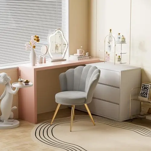 Produktbild: Hawthyhome Samt Esszimmerstuhl 1 Stück, Wohnzimmerstuhl Küchenstuhl Polsterstuhl mit Rückenlehne Armlehne Metallbeine,für Esszimmer Wohnzimmer Küche