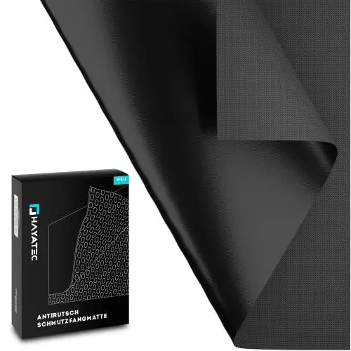 Produktbild: HAYATEC Universal Antirutschmatte Auto Kofferraum Schutzmatte 120x100cm Gummimatte Kofferraummatte rutschfeste Unterlage Schwarz Wasserdicht zuschneidbar für maximalen Schutz & Sauberkeit