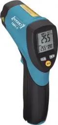 Produktbild: HAZET Infrarot-Thermometer 1991-1 I Kontaktloses Oberflächen Mess-Werkzeug mit Temperaturfühler, automatische Messwert-Haltefunktion und extrem großer Temperatur-Bereich: -50 bis 550 GradC