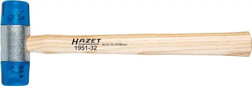 Produktbild: HAZET Kunststoff-Schonhammer 1951-32 I rückschlagarm I schlagfeste Cellulose-Acetat Hammer-Köpfe I Hammer-Kopf- mm 32 mm I robuster Stil aus Esche