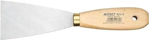 Produktbild: HAZET Maler-Spachtel 824-6 I Werkzeug-Spachtel mit flexibler, geschliffener Klinge, 60 mm breit I Entfernen von Tapeten-Resten oder Einsatz im Trockenbau, inkl. Aufhängeloch, Made in Germany