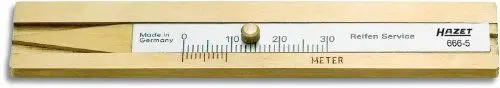 Produktbild: HAZET Reifenprofil-Tiefenmesser 666-5, präzise 0,1 mm Ablesung, 30 mm Messtiefe, stabile Hartmessing-Ausführung, blendfreie Ablesung, inklusive Aufbewahrungstasche