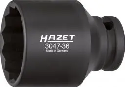 Produktbild: HAZET Schlag-, Maschinenschrauber Steckschlüsseleinsatz 3047-36 I Doppelsechskant I Schlüsselweite 36 mm I für Maschinenbetätigung