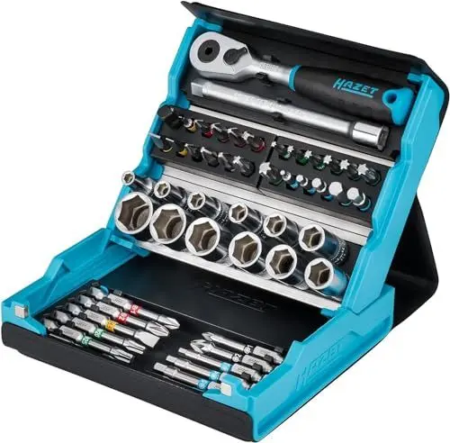 Produktbild: HAZET SmartCase Steckschlüsselsatz 2200SC-2 I 50-teiliges Werkzeug Steckschlüssel-Set, Antrieb: Sechs- und Vierkant 6,3 mm (1/4 Zoll), mobiler Werkzeugkoffer Made in Germany