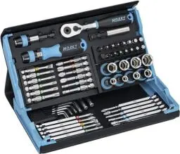 Produktbild: HAZET Smartcase Bit-Satz 2200SC-32 I 59-teilig, Antrieb: Sechskant 6,3 (1/4 Zoll), besonders viele Werkzeuge auf kleinstem Raum für beste Übersicht I klappbarer Werkzeug-Satz Made in Germany