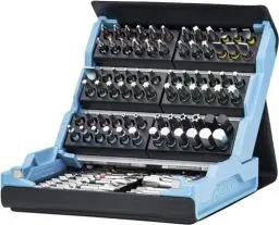 Produktbild: HAZET Smartcase Bit-Satz 2200SC-3 I 96-teilig, Antrieb: Sechskant 6,3 (1/4 Zoll), maximal viele Werkzeuge auf kleinstem Raum für beste Übersicht I klappbarer Werkzeug-Satz Made in Germany