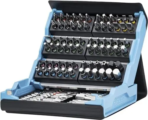 Produktbild: HAZET Smartcase Bit-Satz 2200SC-3 I 96-teilig, Antrieb: Sechskant 6,3 (1/4 Zoll), maximal viele Werkzeuge auf kleinstem Raum für beste Übersicht I klappbarer Werkzeug-Satz Made in Germany