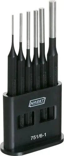 Produktbild: HAZET Splinttreiber Satz 751/6-1 I 6-teiliges Set I mit Kunststoffständer I passendes Set zum Ein- oder Austreiben von Nieten und anderen Verbindungselementen I Platzsparende Aufbewahrung