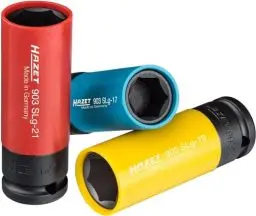 Produktbild: HAZET Steckschlüssel-Satz 903SPC/3 I 12,5 mm Vierkantantrieb (1/2 Zoll), 17-21 mm Schlüsselweite, mit Kunststoffhülse I materialschonende Radmontage bei Reifen mit Alu-Felgen