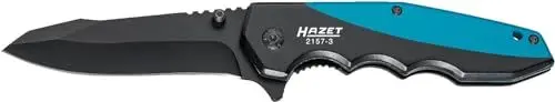 Produktbild: HAZET Klappmesser 2157-3 I Outdoor Taschenmesser mit hochwertiger Edelstahl-Klinge I Aluminium-Griff mit Fingermulden für den Einsatz in Werkstatt, Industrie oder Hobby