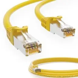 Produktbild: HB-DIGITAL 15m LAN Kabel CAT 7 Rohkabel RJ45 S/FTP Netzwerkkabel Ethernet Patchkabel bis zu 10 Gbps 600 MHz Kupfer Profi PiMF Kupfer für Patchpanel Switch Router Modem - Gelb