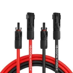 Produktbild: hb-digital Solarkabel Verlängerung 6mm² PV Kabel Solar Verlängerungskabel mit Steckern und Buchsen Rot und Schwarz Kabelpaar für Photovoltaik Anlagen flexibel IP68 UV-beständig (6mm² 5m)
