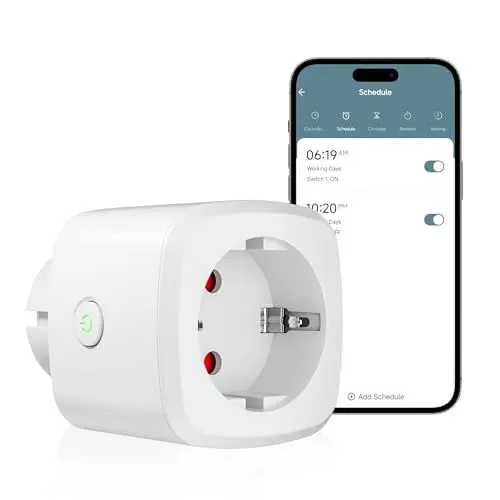 Produktbild: HBN Smart WLAN-Steckdose mit Verbrauchsmessung, Smart Home WiFi Steckdose mit APP Intelligente Schaltsteckdose, 10A, Kompatibel mit Alexa & Google Home, 1 Stück