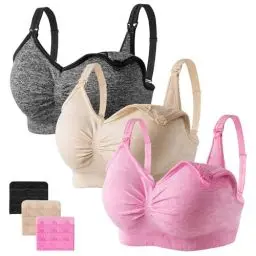 Produktbild: HBselect 3 Pcs Schwangerschafts Still BH Nahtloser Still-BH mit zusätzlichen BH-Verlängerungen Stillen und Schlaf Ohne Bügel für Damen