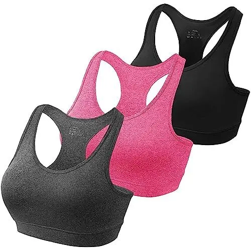 Produktbild: HBselect Sport BH Bustier Damen Bralette Nathloser mit Polstern Sportbekleidung Polyesterfaser ohne Bügel atmungsaktiv Joggen Yoga Jumping Fitness