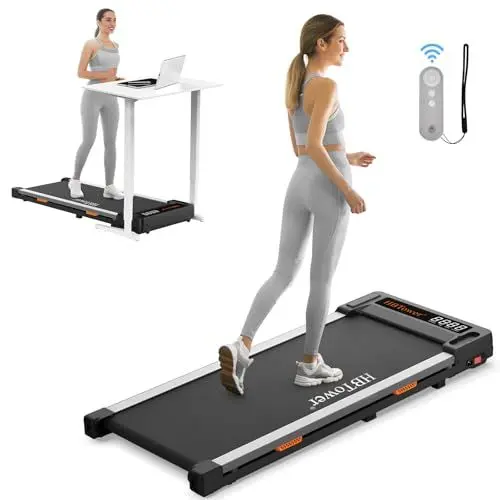 Produktbild: HBTower Walking Pad, Laufband für zuhause, Schreibtisch-Laufband für Home Office, 2 in 1 Tragbares Laufband mit Fernbedienung, Walking Jogging Maschine mit LED Display