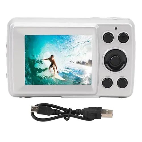 Produktbild: Digitalkamera, HD 1080P-Kinderkamera, 2,4-Zoll-Farb-LCD-Display, Kompakte CCD-Kamera, 16 MP Vlogging-Kamera, Unterstützt Bis zu 128 GB, für Jungen, Mädchen, Kinder