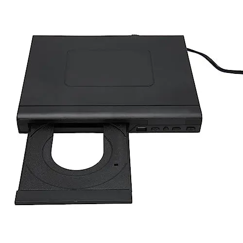 Produktbild: HD DVD Player, Schlanker DVD Player mit Fernbedienung, USB DVD Player mit Integriertem PAL NTSC, Kompatibel mit CD DA MP3 CD R CD RW, Heim CD Player mit Kabel füR TV