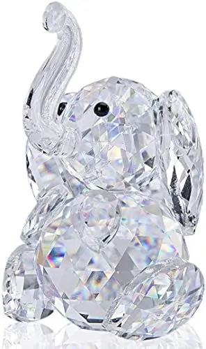 Produktbild: H&D HYALINE & DORA Kristall Elefant Figuren Collectibles Glas Tierfigur für Tischdekoration