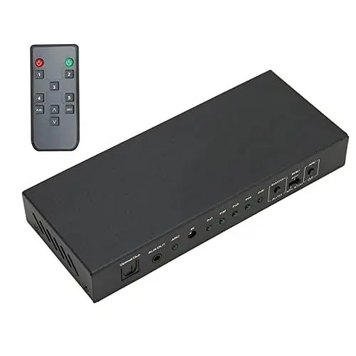 Produktbild: HD Multimedia Interface Sound Splitter Sound Extractor mit Schalter 5 Port 18 Gbit/s 600 MHz 3,5 Mm Ausgang 100–240 V mit ARC für Verstärker (EU-Stecker)