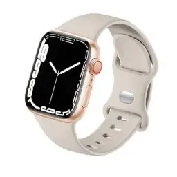 Produktbild: HdanMole Kompatibel mit Apple Watch Armband 38mm 40mm 41mm 42mm 44mm 45mm 46mm, Weiches Silikon Sport Armband Ersatz für iWatch Series 10 9 8 7 6 5 4 3 2 1 SE Herren Damen, Polarstern Beige
