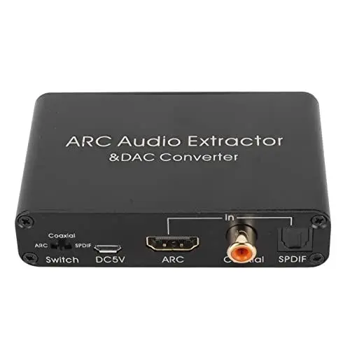 Produktbild: HDMI ARC Audio Extractor, 192 kHz Digital Analog Audiokonverter Optischer SPDIF Koaxial 3,5mm Kopfhörer Ausgang, ARC Optik Koaxial Eingang, Unterstützt 5.1 Kanal für Heimkino TV