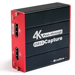 Produktbild: HDMI Capture Karte 4K Capture Card-Card Grabber-Full HD 1080p Video Capture Device,USB-Videoaufnahmekarte für Ps5/Ps4/Kamera/Dslr/Xbox,Support Windows Mac,Superior Low Latency