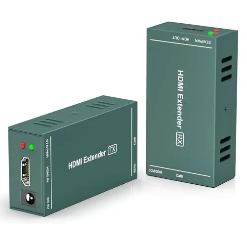 Produktbild: HDMI Extender HDMI to RJ45 Up to 131Ft/40m Over Single Cat5e/6 Cable, HDMI Extender over Ethernet 1080P@60Hz, Support 3D EDID, Verlustfreie Übertragung Transmitter Repeater