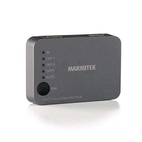 Produktbild: HDMI Splitter 4K60 - Marmitek Split 312 UHD - 1 Ein / 2 Aus - Ultra HD - 4K60 - HDMI Verteiler - 3840 x 2160 60Hz - HDCP 2.2 - EDID Schalter - Eingebaute Verstärker
