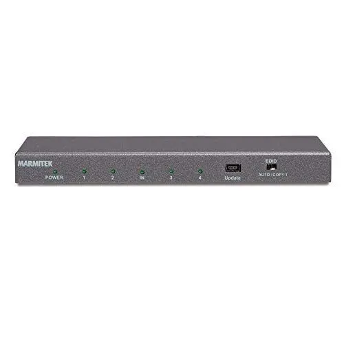 Produktbild: HDMI Splitter 4K60 - Marmitek Split 614 UHD 2.0 - 1 Ein / 4 Aus - Ultra HD - HDMI Verteiler - 3840 x 2160 - 60 Hz - HDR - Chroma Farben - 18 Gbs - HDCP 2.2 - EDID Schalter - Eingebaute Verstärker