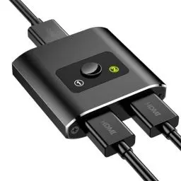 Produktbild: Fokky HDMI Switch HDMI Splitter 4K @ 60Hz, Aluminium Bi-Directional HDMI Switch 2 in 1 Out or 1 in 2 Out HDMI Splitter HDMI Switcher Supports HD 4K 3D 1080P (Schwarz ohne Datenleitung)