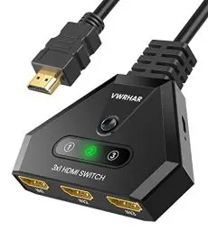 Produktbild: HDMI Verteiler HDMI Switch 4K, UHD HDR Automatische HDMI Splitter 3 in 1 Out, HDMI Switcher UnterstüTzt 4K/3D/HDR/Hd/1080P, Xbox, PS5/4/3, Blu-Ray, Fire TV Stick, HDTV und AppleTV
