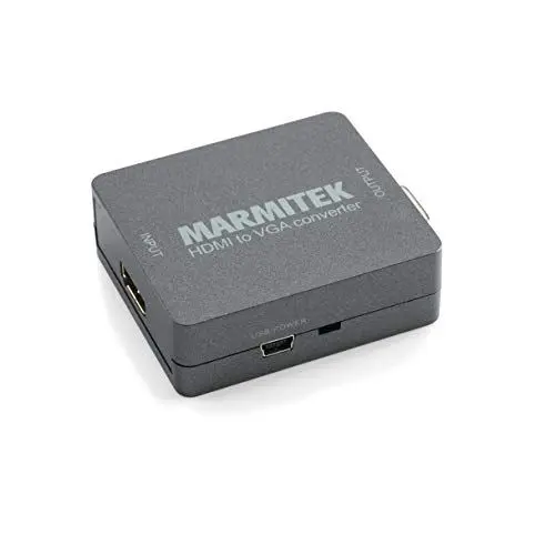 Produktbild: HDMI zu VGA Adapter - Marmitek Connect HV15 - HDMI auf VGA und Audio Konverter - 3,5 mm Audio-Anschluß - Full HD - 1080P - Keine Software notwendig - Schiesse Ihre Laptop auf einen Alten Beamer an