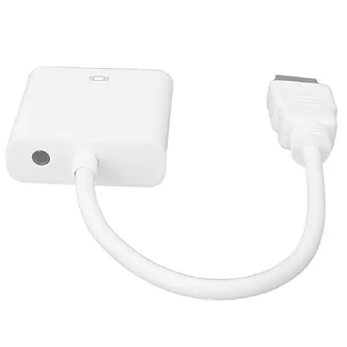 Produktbild: HDMI-zu-VGA-Adapter-Konverterkabel, HD-Multimedia-Schnittstelle zu VGA-Konverterkabel für Computer-Laptop-Projektor (Weiß)