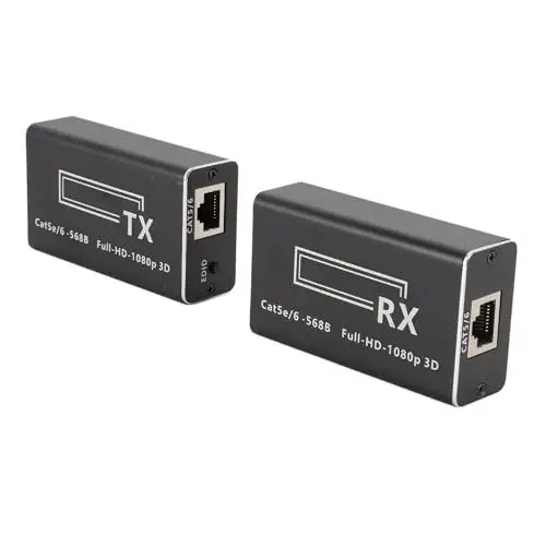 Produktbild: HD-Multimedia-Schnittstellen-Extender-Adapter 196 Fuß mit Power-Over-Kabel, Aluminiumlegierung, 3D, 1080P 60 Hz, 1,65 Gbit/s, Dobly, Kirchen, Klassenzimmer, Besprechungsräume