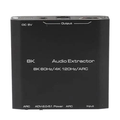 Produktbild: HD-Multimedia-Schnittstellen-Sound-Extraktor, HD-Sound-Splitter-Adapter, Optischer HD-SPDIF-3,5-mm-Sound-Konverter