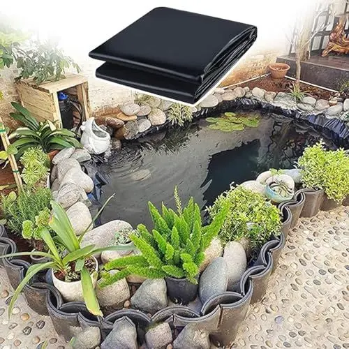 Produktbild: HDPE Teichfolie 2x2.0m 4x4.0m 6x8.0m 5x10.0m 6x12.0m Schwarz Teichplane Flexibel Teichmembran Fischteichfolie Dichtungsfolie Schwimmteich Folie Gartenteiche Baufolie Für Kleine Teiche(2x9.0M--6.6x29.5