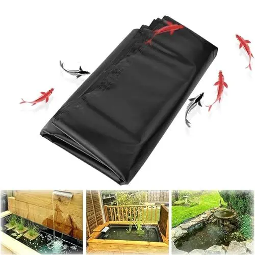 Produktbild: HDPE-Teichfolie 1 X 1 M, 4 X 5 M, 6 X 8 M, 10 X 12 M, 15 X 15 M Stärke 0,12 Mm Teichfolien Für Fischteich, Brunnen, Koi-Teichfolie, Wasserfall, Sonnenschutz-Teichfolie (Size : 10x12m/33x39ft)