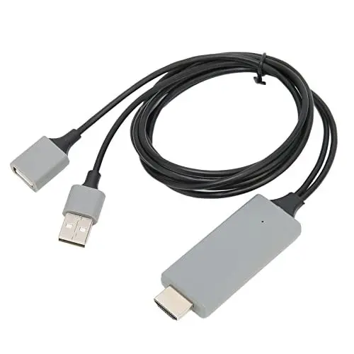 Produktbild: HD-USB-zu-HDMI-Digital-AV-Adapterkabel, Spiegelungs-HDTV-Adapter für iOS- und Android-Smartphones, Tablets, Fernseher, Projektor (Schwarz)