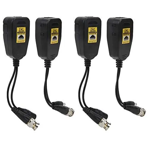 Produktbild: HD-Video-Leistungstransmitter, Anti-Donner-HD-Video-Transmitter-Übertragung, 4-teiliger HD-Video-Transmitter Anti-Donner-Leistungsbalun RJ45 2in1HD CVI/TVI/AHD/CVBS