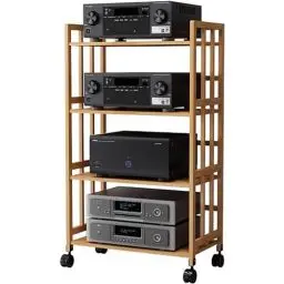 Produktbild: HDYZJQ HiFi Rack Höhenverstellbarer HiFi-Ständer, Medienregal, Audiokomponenten-Rack für Fernseher/DVD-Player/Kabelboxen, 2-, 3-, 4- und 5-stufiger Schallplatten-Aufbewahrungshalter(60x38x123cm)