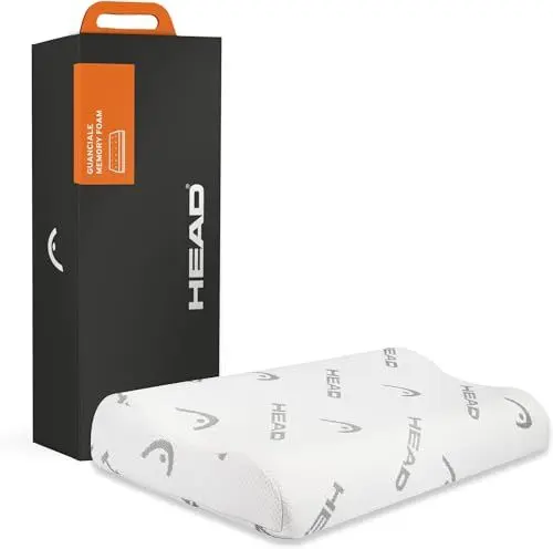Produktbild: HEAD Active Rest - Nackenkissen Kopfkissen Schlafkissen Ergonomisch Doppelwellig, Nackenstützkissen CellActive®-Behandlung Durchblutung, Memory Foam Orthopädisches Kissen Milbenresistent, Pillow 40x70