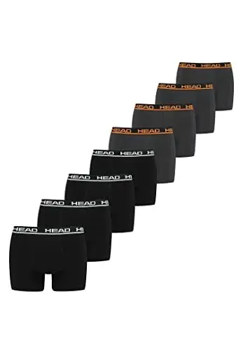 Produktbild: HEAD Herren Basic Boxershorts 8er Pack dunkelgrau schwarz L