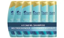 Produktbild: Head & Shoulders DERMAXPRO Hydra Pflege, Anti-Schuppen Shampoo Männer und Damen (6x 360 ml), mit Kokosmilch, aktiver Aloe & Vitamin E, gegen juckende und trockene Kopfhaut