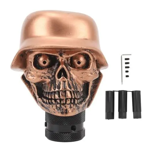 Produktbild: Headerbs Schaltknauf, Totenkopf-Schalthebelknauf, Kunstharz-Schalthebelknauf Im Skeleton-Stil mit 8 10 12 Mm Adaptern für die Meisten Manuellen Automatikautos