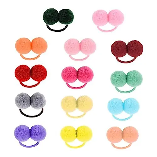 Produktbild: GALPADA 14 Stück Kinder Haargummis Plüsch Ball Haarband Elastisch Vielseitig Für Mädchen Für Schule Feiern Accessoires