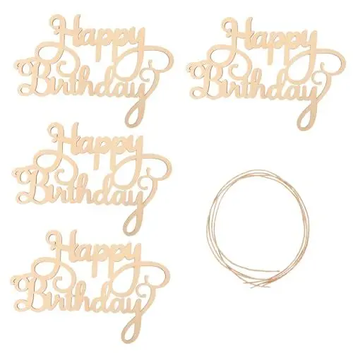 Produktbild: HEALEEP 1 Satz Teiliges Set Holz Buchstaben Anhänger Happy Birthday Kreative Deko für Zuhause Bar und aus Hochwertigem Holz zum Aufhängen oder Bekleben DIY Freundlich